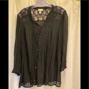 Ava & Viv tunic top, black, size X